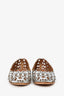 Alaia Silver Metallic Laser Cut Leather Ballet Flats Estimated Size 40