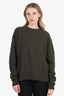 Rick Owens Green Cashmere Crew Neck Knit Sweater Size L
