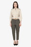 Brunello Cucinelli Khaki Beaded Trousers Size 12