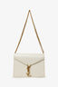 Saint Laurent Cream Smooth Leather Medium 'Cassandra' Chain Bag
