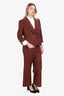 Marlowe Burgundy Wool Pant + Blazer Set Size 48