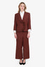 Marlowe Burgundy Wool Pant + Blazer Set Size 48