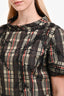 Burberry Green Plaid And Lace Print Midi Dress Size 44