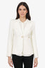 Smythe White Linen Single Breasted Blazer Size 8