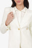 Smythe White Linen Single Breasted Blazer Size 8