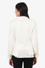 Smythe White Linen Single Breasted Blazer Size 8