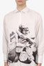 Valentino White/Black Poplin Printed Shirt Size 46 Mens