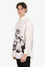 Valentino White/Black Poplin Printed Shirt Size 46 Mens