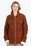 Salvatore Ferragamo Brown Suede Zip-up Jacket Size 50