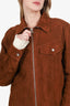 Salvatore Ferragamo Brown Suede Zip-up Jacket Size 50