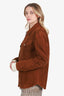 Salvatore Ferragamo Brown Suede Zip-up Jacket Size 50