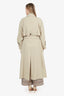 Salvatore Ferragamo Beige Wool Belted Trench Coat Size 44