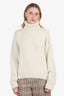 Celine Cream Alpaca Wool Knitted Turtleneck Sweater Size L
