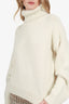 Celine Cream Alpaca Wool Knitted Turtleneck Sweater Size L