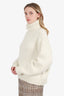 Celine Cream Alpaca Wool Knitted Turtleneck Sweater Size L