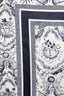 Christian Dior White/Navy Silk Toile de Jouy Scarf