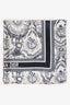 Christian Dior White/Navy Silk Toile de Jouy Scarf