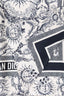 Christian Dior White/Navy Silk Toile de Jouy Scarf