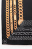 Pre-Loved Chanel™ Black Silk CC Logo Chain Print Scarf