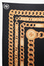 Pre-Loved Chanel™ Black Silk CC Logo Chain Print Scarf