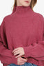 Celine Pink Cashmere Knitted Turtleneck Sweater Size L