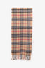 Burberry Brown Cashmere Nova Check Fringe Scarf