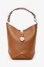 Lanvin Brown Leather Catch By Lanvin Medium Bucket Bag With Strap