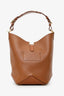 Lanvin Brown Leather Catch By Lanvin Medium Bucket Bag With Strap