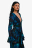 Rat & Boa Black/Blue Sheer Floral Button Down Maxi Dress Size S