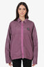 Stone Island Purple Nylon Logo Patch Zip-up Jacket Size L