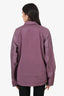Stone Island Purple Nylon Logo Patch Zip-up Jacket Size L