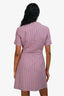 Maje Pink/Black Houndstooth Patterned Short Sleeve Mini Dress Size 38