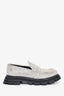 Alexander McQueen 2022 Silver Crystal 'Wander' Loafers Size 37