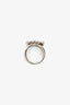 Pre-Loved Chanel™ Silver Toned Crystal CC Ring Size 5