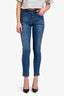 Pre-Loved Chanel™ Blue Denim Diamond Pattern Skinny Jeans Size 40