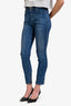 Pre-Loved Chanel™ Blue Denim Diamond Pattern Skinny Jeans Size 40