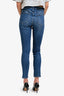 Pre-Loved Chanel™ Blue Denim Diamond Pattern Skinny Jeans Size 40