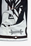 Hermes Blue/White/Brown Silk Beaded 'Brandebourgs' Scarf