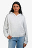 Brunello Cucinelli Grey Beaded Detail Cropped Hoodie Estimated Size S