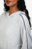 Brunello Cucinelli Grey Beaded Detail Cropped Hoodie Estimated Size S