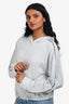 Brunello Cucinelli Grey Beaded Detail Cropped Hoodie Estimated Size S