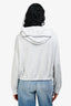 Brunello Cucinelli Grey Beaded Detail Cropped Hoodie Estimated Size S