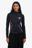 Versace Black/Pink Logo Patched Sport Zip-Up Jacket Size 3