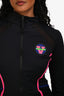 Versace Black/Pink Logo Patched Sport Zip-Up Jacket Size 3