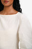 Jil Sander Cream Linen Puff Sleeve Maxi Dress Size 34