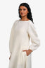 Jil Sander Cream Linen Puff Sleeve Maxi Dress Size 34