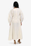 Jil Sander Cream Linen Puff Sleeve Maxi Dress Size 34