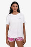 Brunello Cucinelli White Beaded Detail Short Sleeve T-shirt Size S