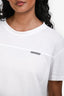 Brunello Cucinelli White Beaded Detail Short Sleeve T-shirt Size S