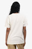 Gucci Cream Logo Tennis Embroidered Short Sleeve T-shirt Size S